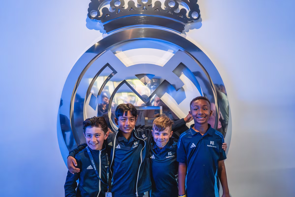 Young players participating in the Fundación Real Madrid World Challenge in Madrid